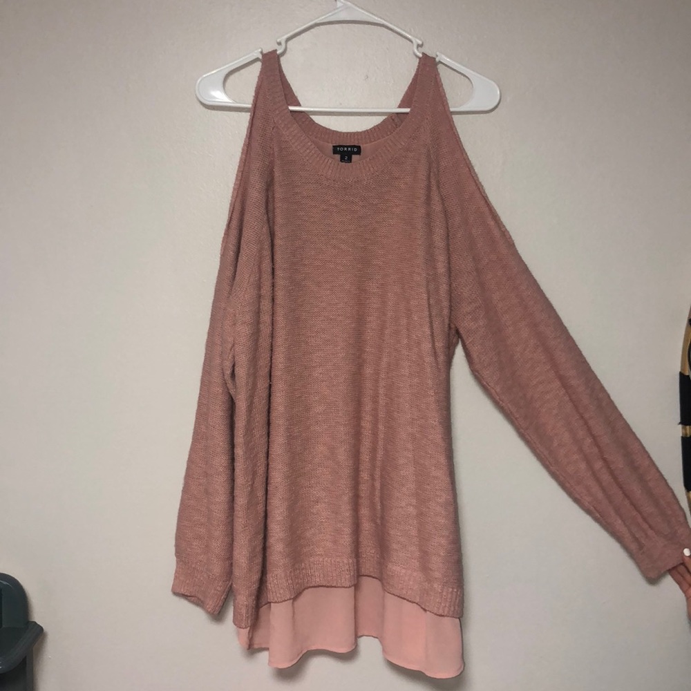 Cold shoulder sweater